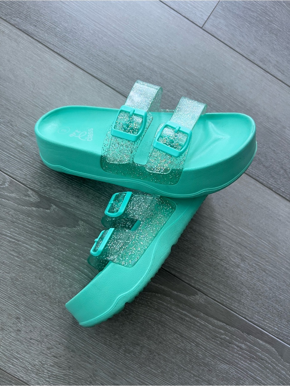 Kids' Eloise Platform Jelly Slides - Art Class™ Teal Green